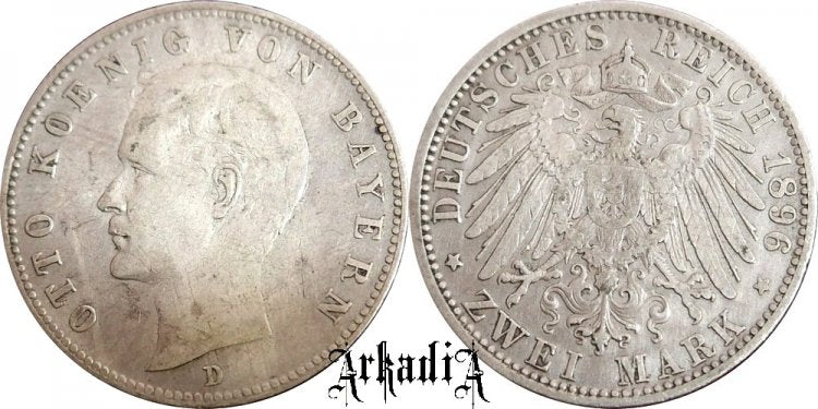 Bawaria 2 marki 1896 D