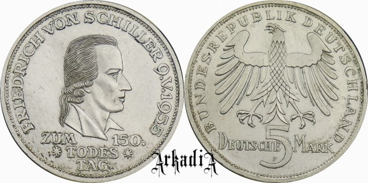 Niemcy 5 marek 1955 F Schiller