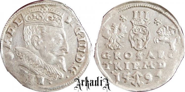 Zygmunt III Waza trojak wileński 1594