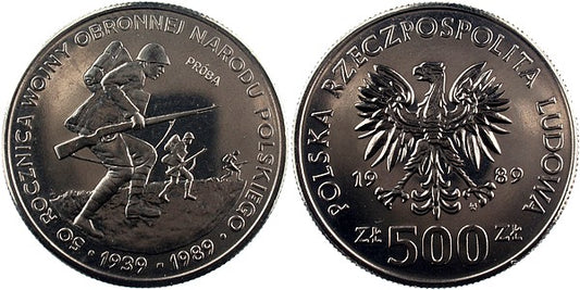 500 złotych wojna obronna 1989