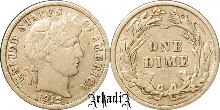 USA 1 dime 1912 Barber
