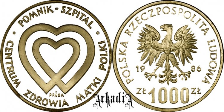 Pomnik - szpital Centrum Zdrowia Matki Polki 1986