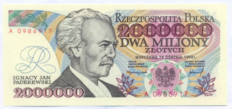 2 000 000 złotych 1992 z błędem