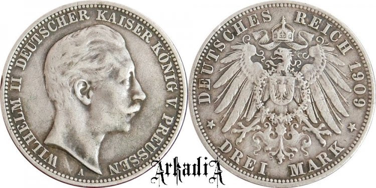 Prusy 3 marki 1909 A