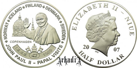 Niue 1/2 $ 2007 - pielgrzymka Skandynawia