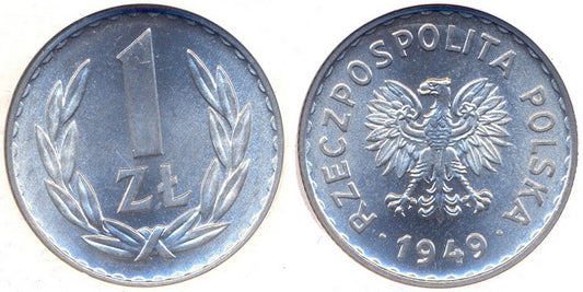 1 złoty 1949 aluminium