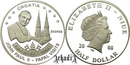 Niue 1/2 $ 2008 - pielgrzymka Chorwacja