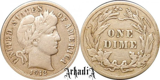USA 1 dime 1913 Barber