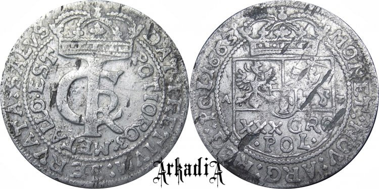 Jan Kazimierz tymf koronny 1663