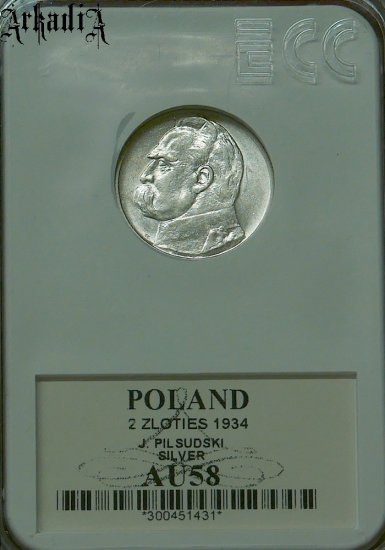 2 złote Józef Piłsudski 1934
