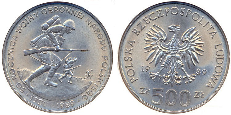 500 złotych wojna obronna 1989