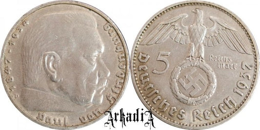 Niemcy 5 marek 1937 D Hindenburg
