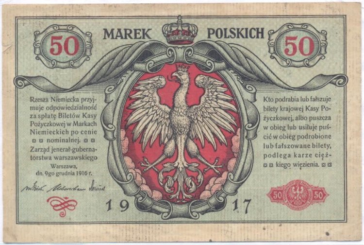 50 marek 1916 jenerał