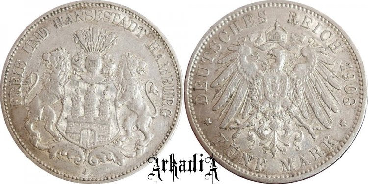 Hamburg 5 marek 1908 J