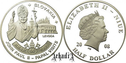 Niue 1/2 $ 2008 - pielgrzymka Słowacja