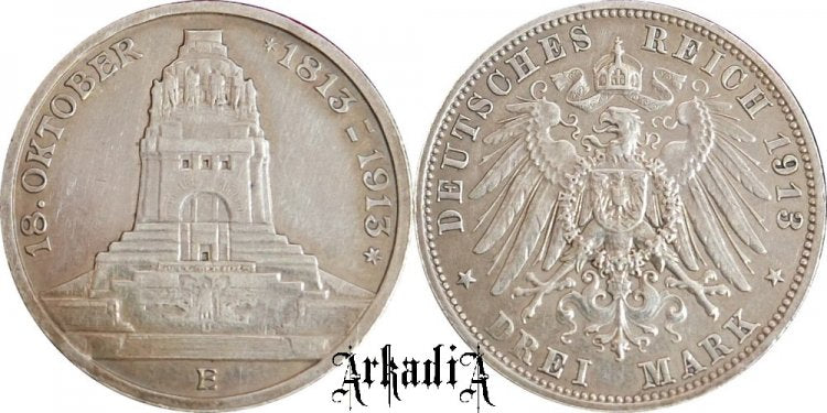 Saksonia 3 marki 1913 - pomnik