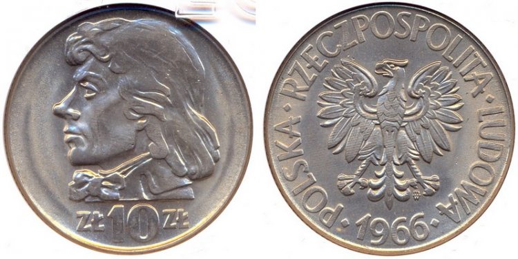 10 złotych Kościuszko 1966