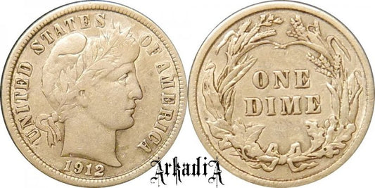 USA 1 dime 1912 Barber