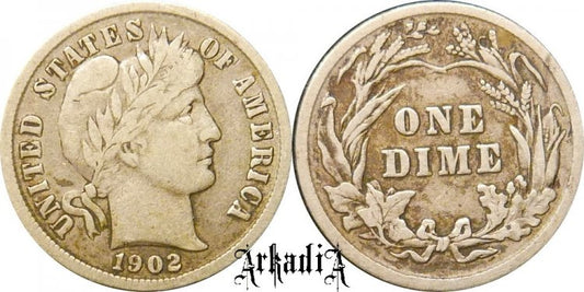 USA 1 dime 1902 Barber