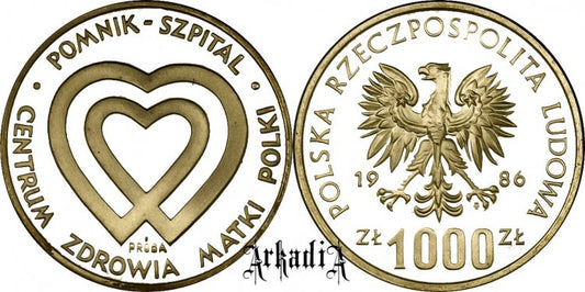 Pomnik - szpital Centrum Zdrowia Matki Polki 1986
