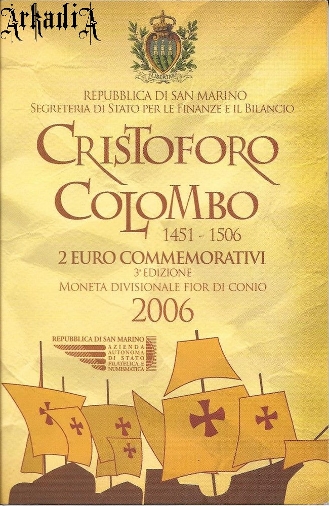 San Marino - 500-lecie śmierci Krzysztofa Kolumba