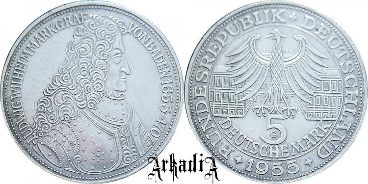 Niemcy 5 marek 1955 G Ludwik Wilhelm