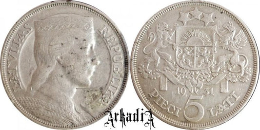Łotwa 5 lati 1931