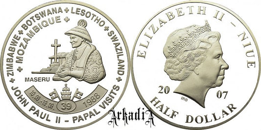Niue 1/2 $ 2007 - pielgrzymka Afryka