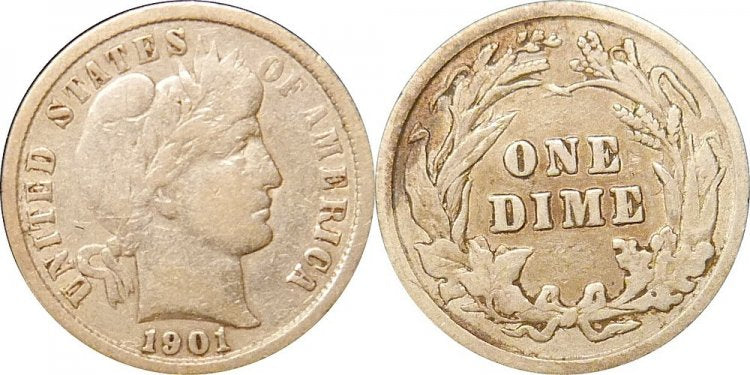 USA 1 dime 1901 Barber