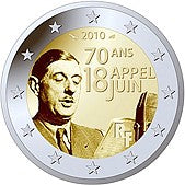Francja - 70-lecie wystąpienia de Gaulle'a