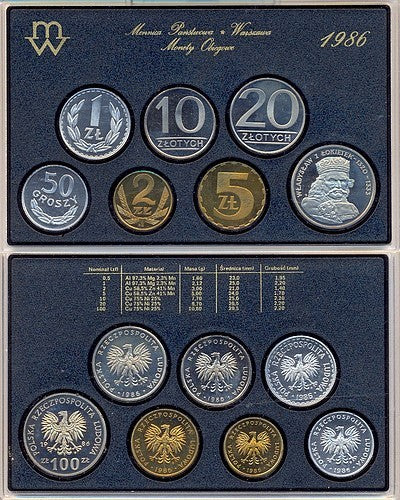 Zestaw rocznikowy lustrzany 1986