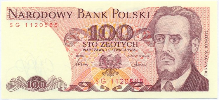 100 złotych 1986