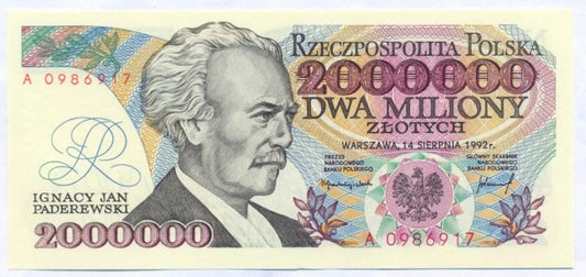 2 000 000 złotych 1992 z błędem