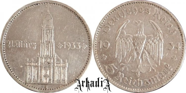 Niemcy 5 marek 1934 G kościół