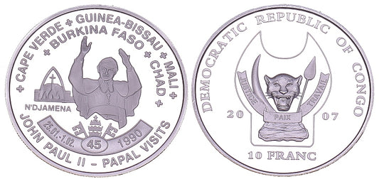 Kongo 10 F 2007 - pielgrzymka Wyspy Zielonego Przylądka, Gwinea Bissau, Mali, Burkina Faso, Czad