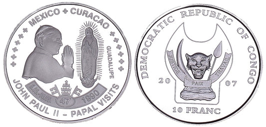Kongo 10 F 2007 - pielgrzymka Meksyk, Curacao